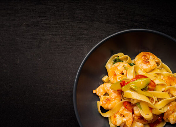 Tagliatelle cu creveți Meniu George's Fisheries